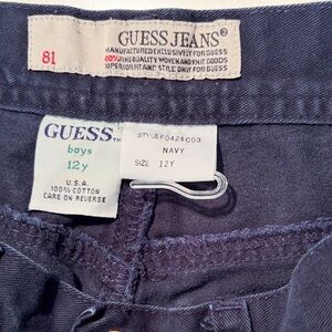 GUESS Boys Deep Blue Jeans Size 12Y Zipper back pocket